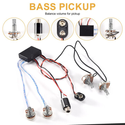 2 Band Active Bass Guitar EQ Equalizer Preamp Circuit Pickup Black 1