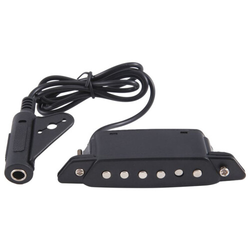 SH-85 Svart 6-HåLs LjudhåLspickup med Active Power Strap End-Pin Jack för Akustisk Gitarr