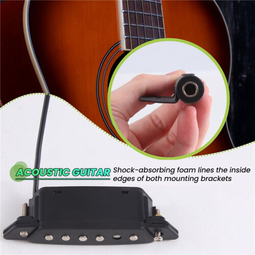 SH-85 Svart 6-HåLs LjudhåLspickup med Active Power Strap End-Pin Jack för Akustisk Gitarr 2