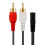 2 RCA Macho A Hembra 3,5 mm Jack Aux Cable de Audio Estereo 4