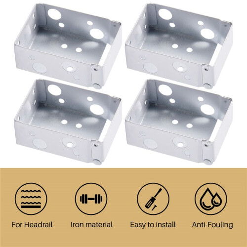 4 Pieces Blind Brackets 2 Inch Low Profile Box Mounting Bracket for Headrail (White) 2