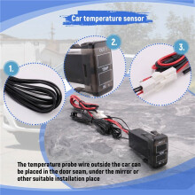 Dubbele Temperatuurweergave Binnen en Buiten de Auto Dubbele Temperatuursensor voor Reiz Prado Prius
