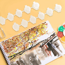 240Pieces Empty Paint Pot, 40 Strips Acrylic Paint Container Strips Storage with Lids for Arts and Crafts Paint 3Ml