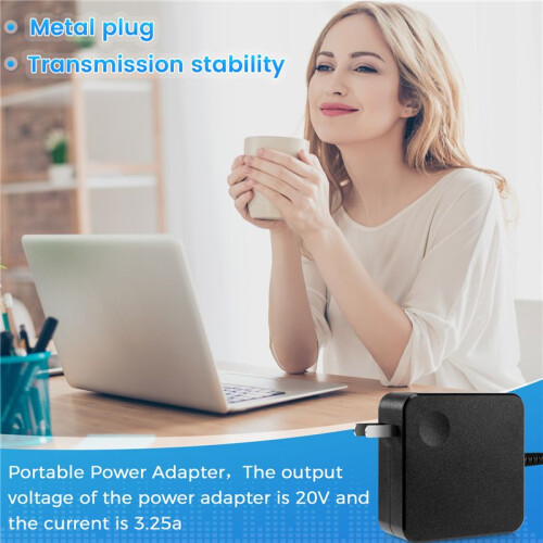 Suitable for  Square Notebook Portable Power Adapter 65W Type-C Port Pd Fast Charge Computer Charger US Plug 2