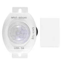 PIR Infrarot Bewegung Sensor Detektor DC5-24V Auto ein Aus Timer Schalter Haus LED Leuchte PIR Bewegung Sensor Lampe (Weiß)