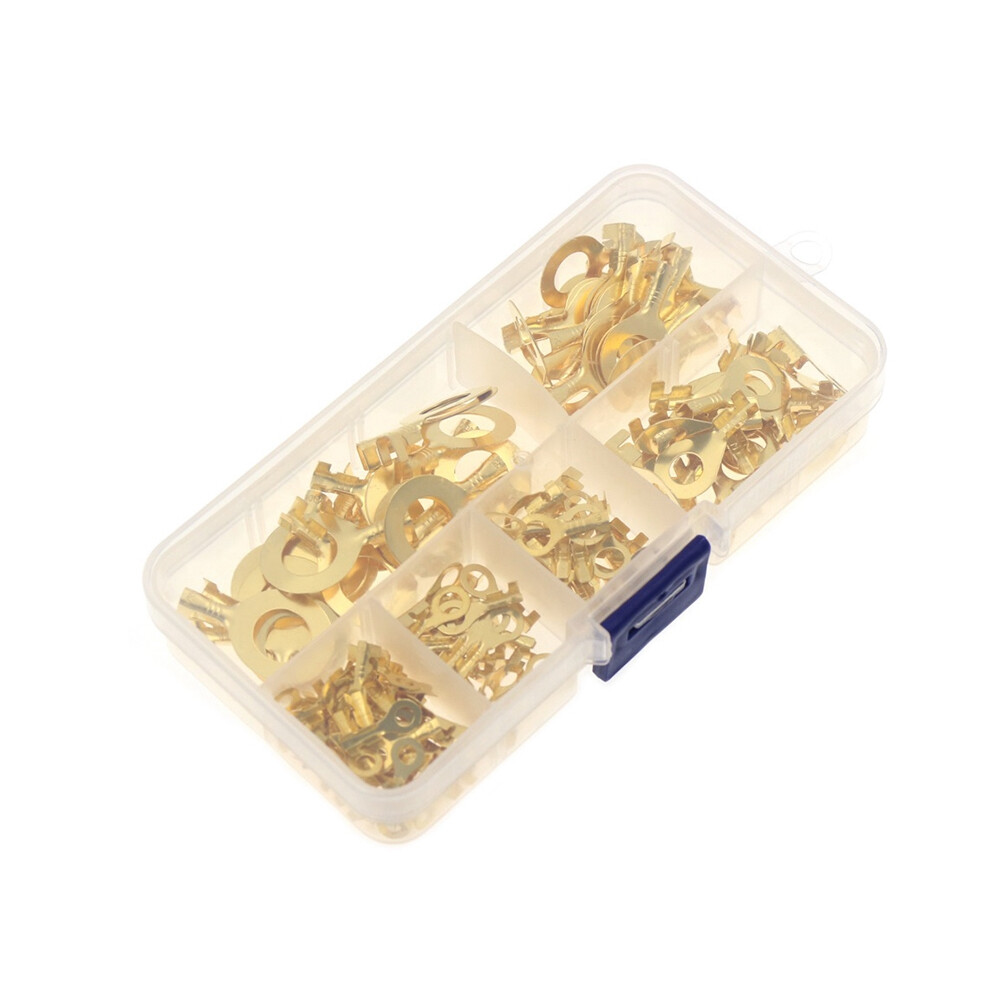 150 Pcs Cable Ring Terminal Ring Cable Lugs Copper Lugs Ring Terminals Connectors Brass Crimp Cable Wire Terminals 4711947156960