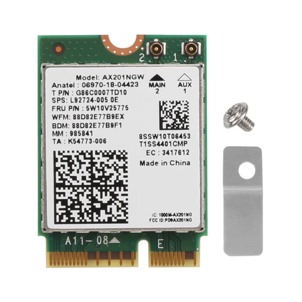 For Wi-Fi 6 Ax201 5.0 Dual Band 2.4G/5G Wireless Ngff Button E Cnvi Wifi Card Ax201ngw 2.4Ghz / 5Ghz 802.11Ac / Ax 4713989108839