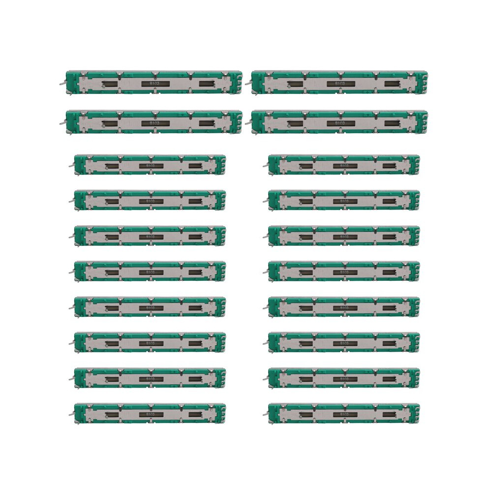 20Pcs 75Mm Mixer Fader B10k Double Straight Slide Potentiometer Lot 4712273231918
