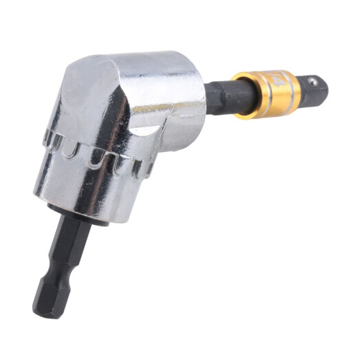 Impact Grade Power Hand Tools Driver Sockets Adapter Extension Set, 3Pcs Hex Shank Drill Nut Driver Bit Set + 105 Degree Right Angle Driver Extension 1