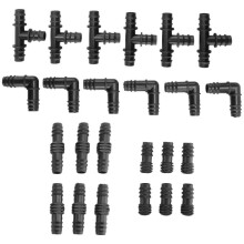 BewäSserungs Armaturen Kit für Tropf SchläUche - 6 T StüCke, 6 Kupplungen, 6 Enden, 6 BöGen - 16 Mm Kompatible Tropf Sprinkler Anlagen