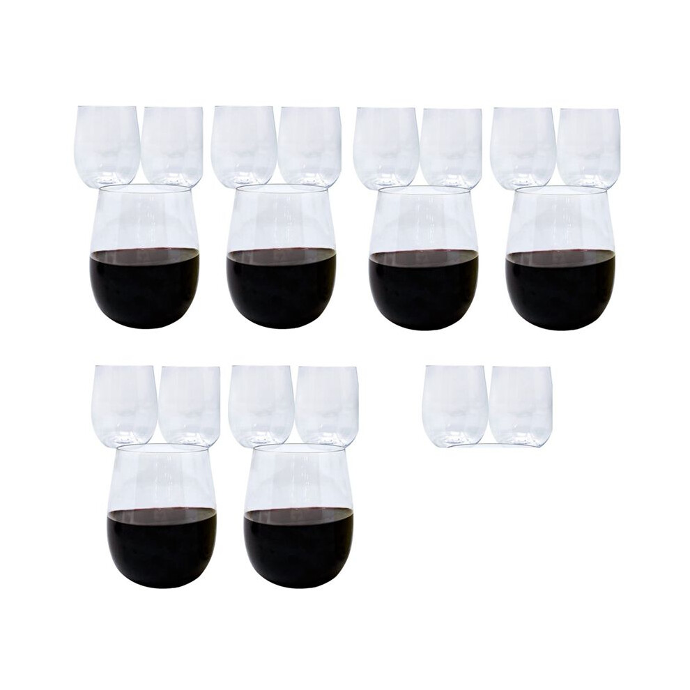 Disposable Wine Glasses, Stemless Plastic Wine Glasses For Parties Wine Cups, Plastic Champagne Glasses Cocktail Glasses 4711672670632