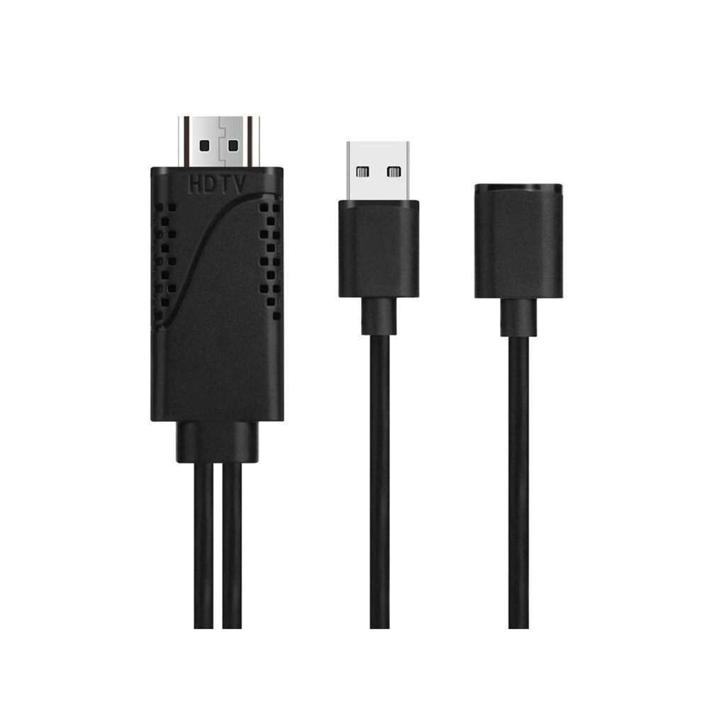 Photos - Cable (video, audio, USB) 2 in 1 USB Female to -Compatible Male HDTV Adapter Cable 1080P Digital AV HD TV Projector Displays Converter