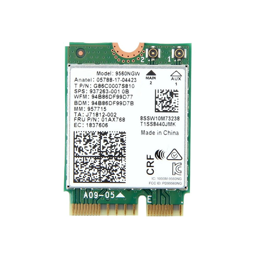 9560Ngw Wifi Card 1730Mbps Wireless Ac 9560 Dual Band 2.4G+5G 5.0 802.11Ac M.2 Cnvi 9560Ngw Wireless Adapter 4712217610724