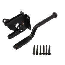 Self Locking Gate Automatic Heavy Force Lever Fence Gate Lock for Wood Fence Gate Door Latches Steel Black