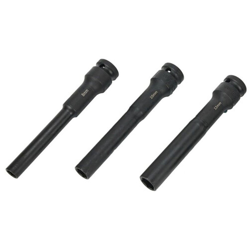 3PCS 1/2 Drive Hex Socket  Impact Wrench 8/10/12mm Adapter Spanner Converter Square Hole for Pneumatic Air Tool