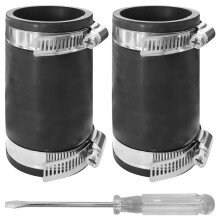 2 Stuks 2 Inch X 100 mm Flexibele TPE-Koppeling met Roestvrijstalen Klem, Hoge Temperatuurbestendige Buisaansluiting voor Stofafzuiging