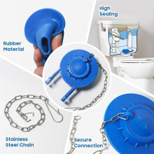 1SET Universal Toilet Flapper Replacement Kit 2 Inch Toilet Tank Flapper with 2 Stainless Chains Replacement