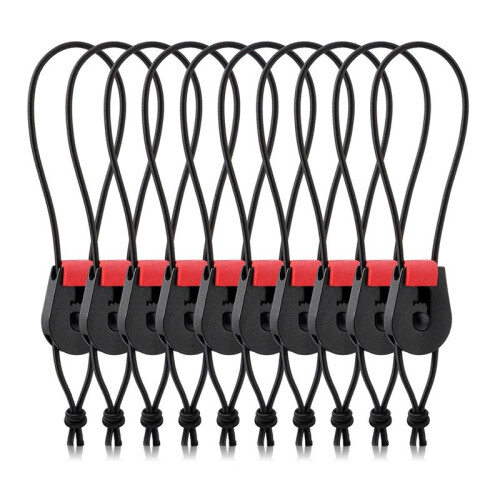 10 Bridas Elásticas Ajustables para Cañas de Pescar, para Pesca con Mosca.