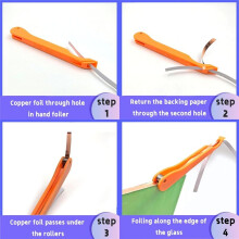 1 Jeu de Feuilles de Cuivre pour Vitrail, Kit D'Outils pour Feuilles de Cuivre 7/32 Pouces, Outils et Fournitures pour Vitrail