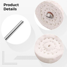 24-Piece Buffing Wheel Set, 25 mm Cotton Polishing Discs for Jewelry, Compatible with and Hand Drills, Metal Rods