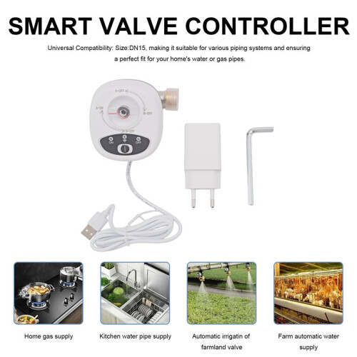 WIFI  Valve Controller APP Remote Control Water Shutoff Wireless Automated  Valve for EWeLink EU Plug DN15 2
