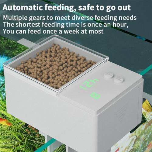 Automatic Fish Feeder Adjustable Battery-Powered LCD Timer with 24-Hour Feeding Schedule is Perfect Aquarium 2