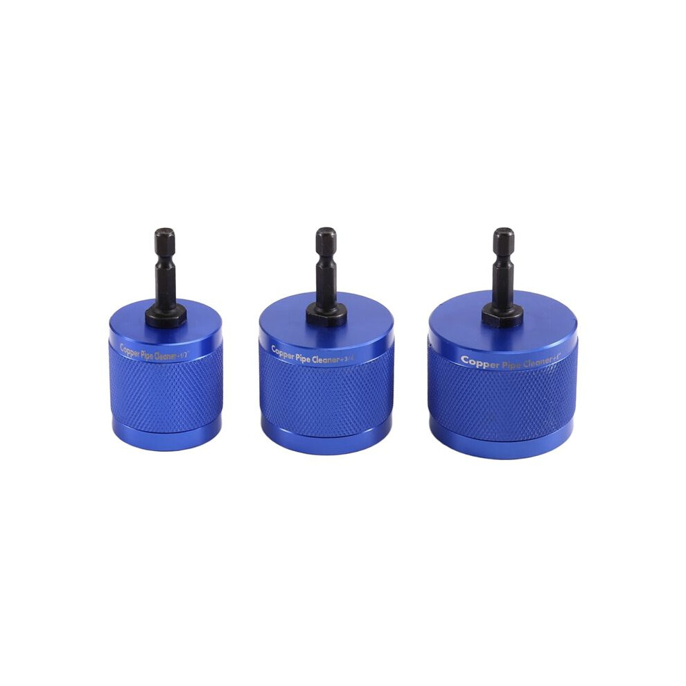 3Pcs Copper Pipe Cleaner Set,1/2In 3/4In 1In Metal Hvac & Plumbing Brushes,Copper Bristles For Drain,Vent,Pipe Cleaning 6034186007861