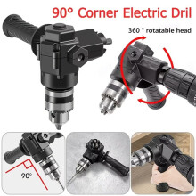 90 Right Angle Drill Adapter - Keyed Chuck Corner Attachment for Tight Space Drilling & Repair