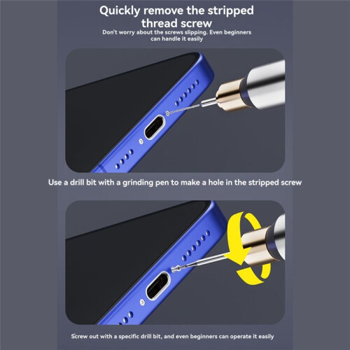 U8 Drill Bit Screw Removal Mobile Phone Tail Broken Thread Sliding Alloy Armor-Piercing Sliding Tool 50mm/45mm 2