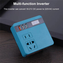 120 w Akumulator Litowy Inwerter DC18V-21V do AC 220 V Akumulator do Elektronarzędzi Inwerter Inwerter dla Inwerter (Żółty)