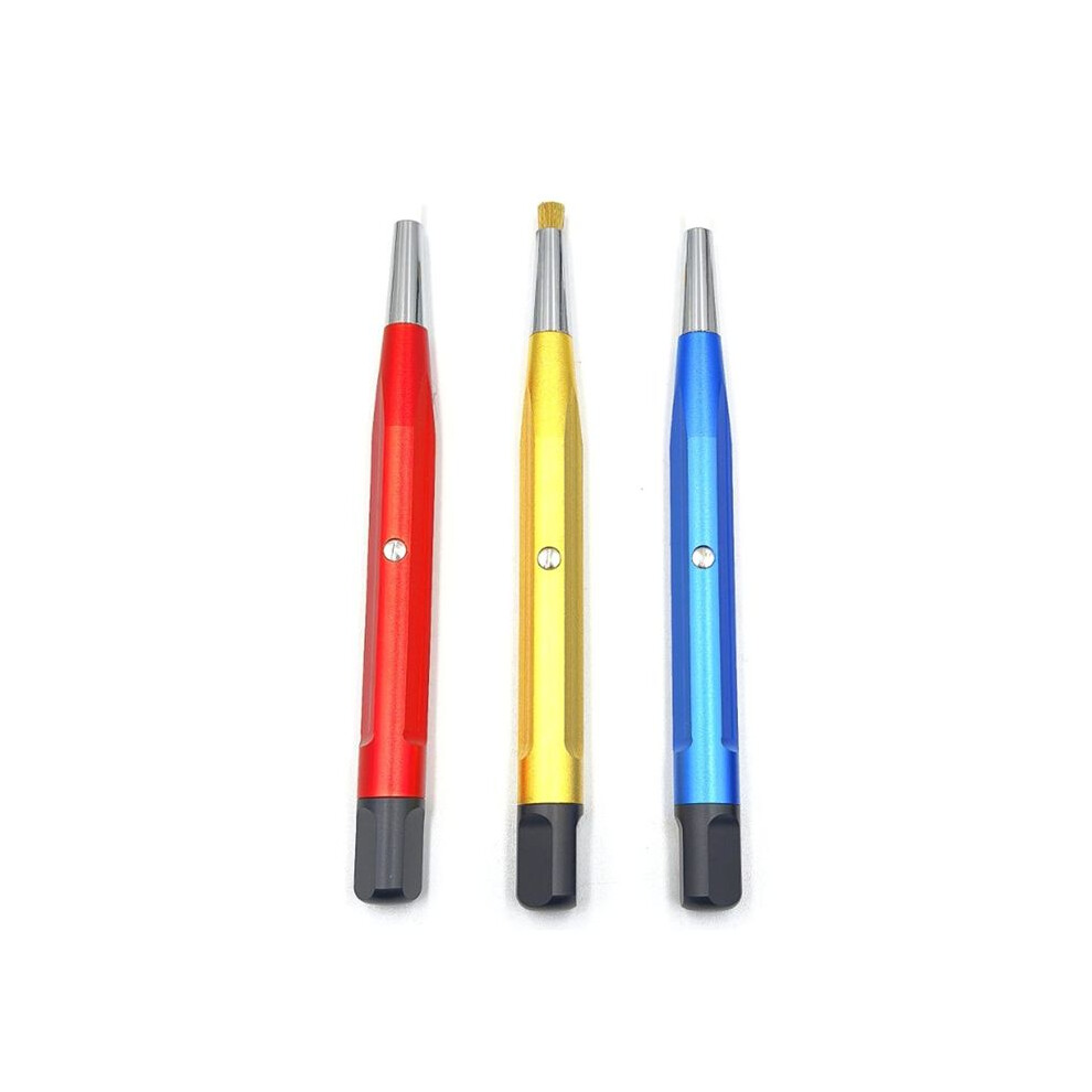 3Pcs/Set Rust Removal Brush Pen Glass Fiber / Brass /Steel /Nylon Brush Pen Shape Watch Parts Polishing Cleaning Tool 4712976395900