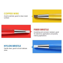 3Pcs/Set Rust Removal Brush Pen Glass Fiber / Brass /Steel /Nylon Brush Pen Shape Watch Parts Polishing Cleaning Tool