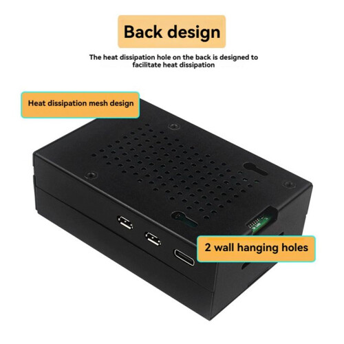 Metal Case for Raspberry Pi 5 Aluminum Alloy Shell Compatible for Active Cooler for RPI 5 Pi5 2