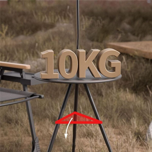 Round Camping Table Double Layer Small Folding Table Compact Beach Camp Accessories Backpacking Tool for BBQ Picnics 2