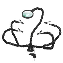 Herramienta de Tercera Mano para Soldar, Linterna Recargable por USB, Lupa 3X, Estación de Soldadura, Herramienta de Reparación de Soldadura A
