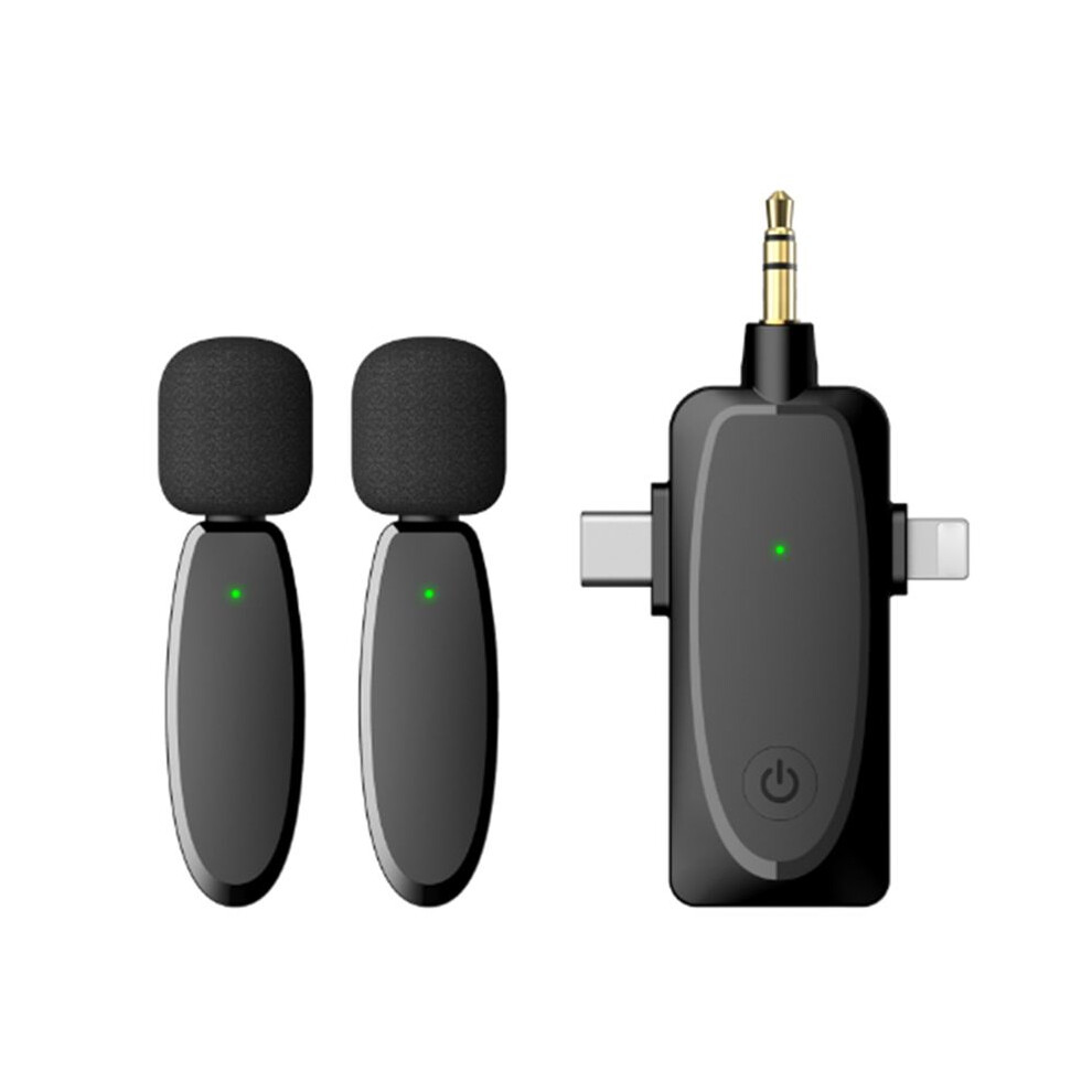 3 In 1 Wireless Lapel Microphone Compatible With Cameras Laptops Smartphone Wireless Lavalier Microphone 6031112898845