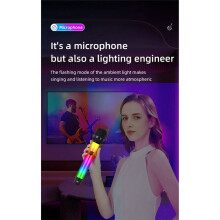 Microfono Wireless 2.4G, Microfono RGB, Microfono Dinamico Ricaricabile per KTV, Chiesa, Spettacolo, Riunione, Casa, 1 A 2 Persone