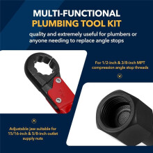 Plumbing Tools, Useful Angle Wrench Set, Plumbers Wrench Angle Stop Wrench Set Makes Plumbing Jobs Easier