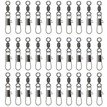 100PCS Swivels Fishing Connector Pin Bearing Rolling Swivel Snap Fastlock Clips Fishhook Fishing Tackle Accessories