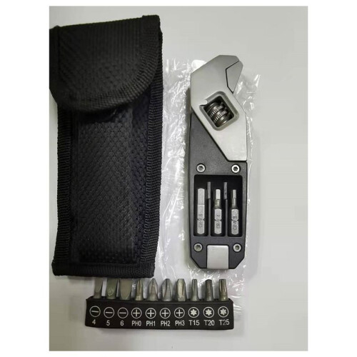 Adjustable Multitool, Adjustable Wrench with Screwdriver Bits, Stainless Steel Multitool Tool, with Replacement Tips 1