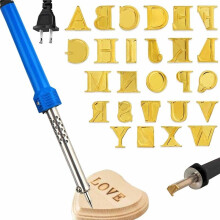 Wood Burner with Letters Stamps, with Alphabet, Copper Stamping Set,for Wood Leather Embossing Carving US Plug