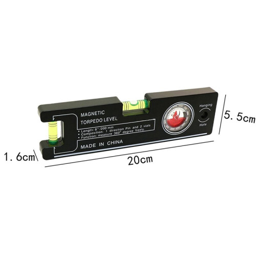 High Precision 200mm Magnetic Level Ruler ABS Millimeter Scale Angle Gauge Level Building Measuring Leveler Tools 2