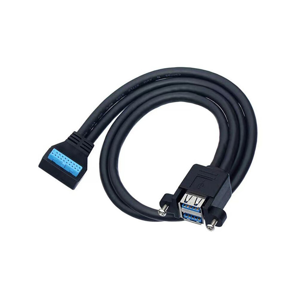 90 Degree /Down Angle Usb 3.0 19/20Pin To Dual Usb-A Female Port Adapter Cable Motherboard Internal Extension Cord A 4714220863128