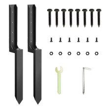Fence Repair Kit 2X Thickened Metal Fence Support Stakes Solid Ground Spike Quick Fix Post Stabilizer for Repair Tilted