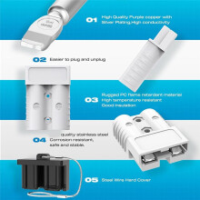 Anderson-Stecker, 175 A, 1/0 AWG, Batterieanschluss mit Harter Abdeckung, 12-36 V, Anderson-Stecker, Winden-Verkabelungssatz für Kabel, Wohnmobil, B