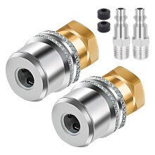 Air Chuck 2-Pack, Kraftigt Stängt Flödeslås på Däckchuck med 1/4 Tum NPT för Snabbkoppling Av Tryckluftsmätarkompressor
