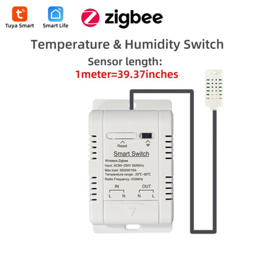 WiFi  Temperature and Humidity  with 1M Sensor 16A Temperature Humidity  Supports Voice Control 1
