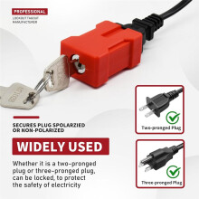 Steckerschloss, Stromkabel-Steckerverriegelungsvorrichtung, 2er-Pack, Steckdosenverriegelung, Sicherheitsschloss, Passend für Den Elektrischen
