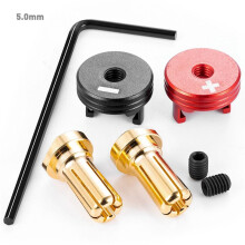 5.0mm Metal Plug Banana Plug RC Car Lip Battery Connector with Metal Heat Sink for RC Model Cars