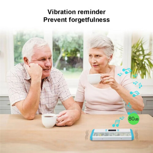 Pill Organizer Electronic Timing Reminder Storage Case Timer Weekly Pills Container Alarm Box for Traveling B 2